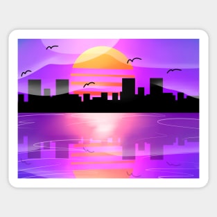 Synthwave Sunset Sticker